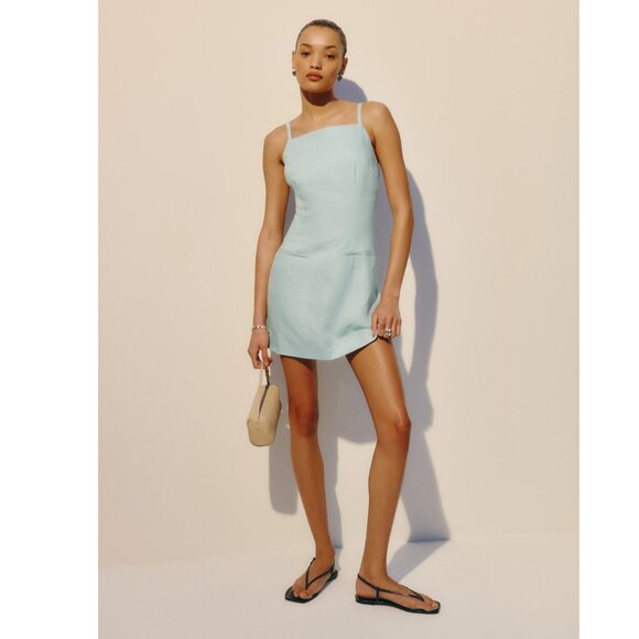 Reformation Phillipa Linen Dress in Aquamarine - Picture 7 of 7
